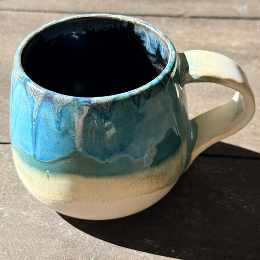 Handmade 16oz Stoneware Mug - Tropical Teal