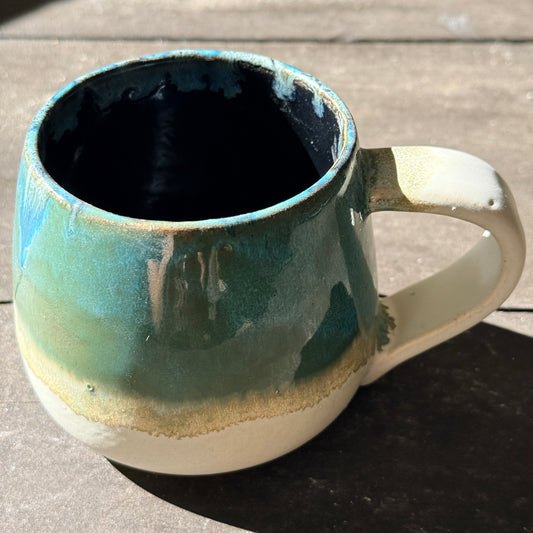 Handmade 16oz Stoneware Mug - Tropical Teal