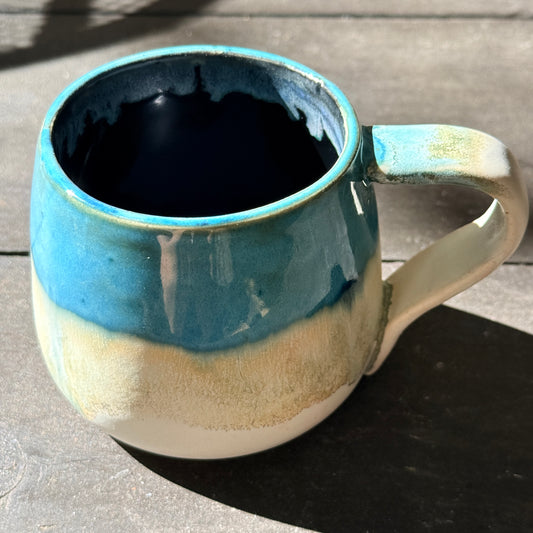 Handmade 16oz Stoneware Mug - Tropical Teal
