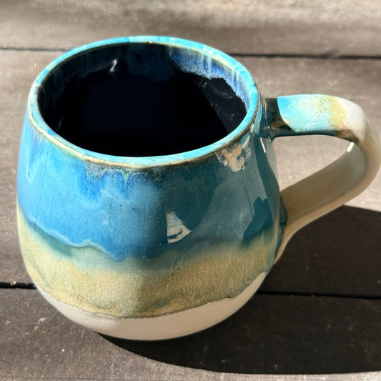 Handmade 16oz Stoneware Mug - Tropical Teal