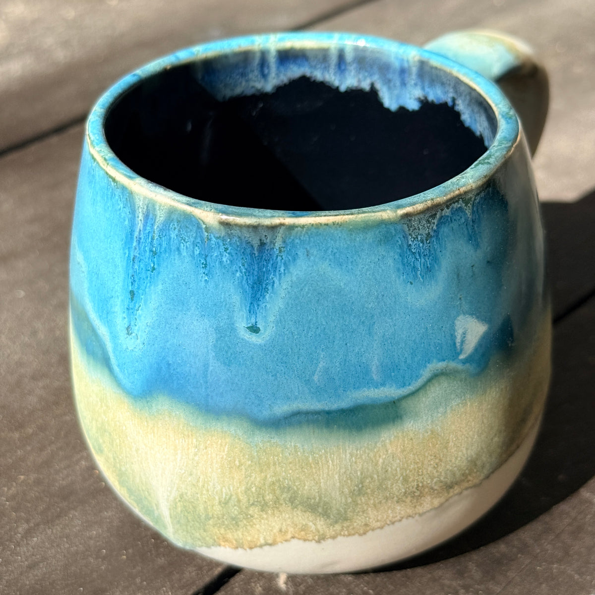 Handmade 16oz Stoneware Mug - Tropical Teal