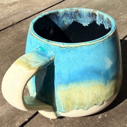 Handmade 16oz Stoneware Mug - Tropical Teal