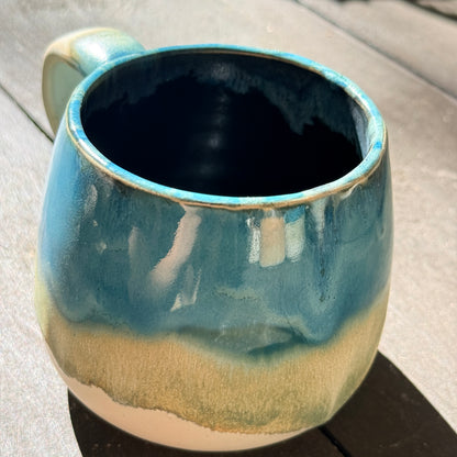 Handmade 16oz Stoneware Mug - Tropical Teal