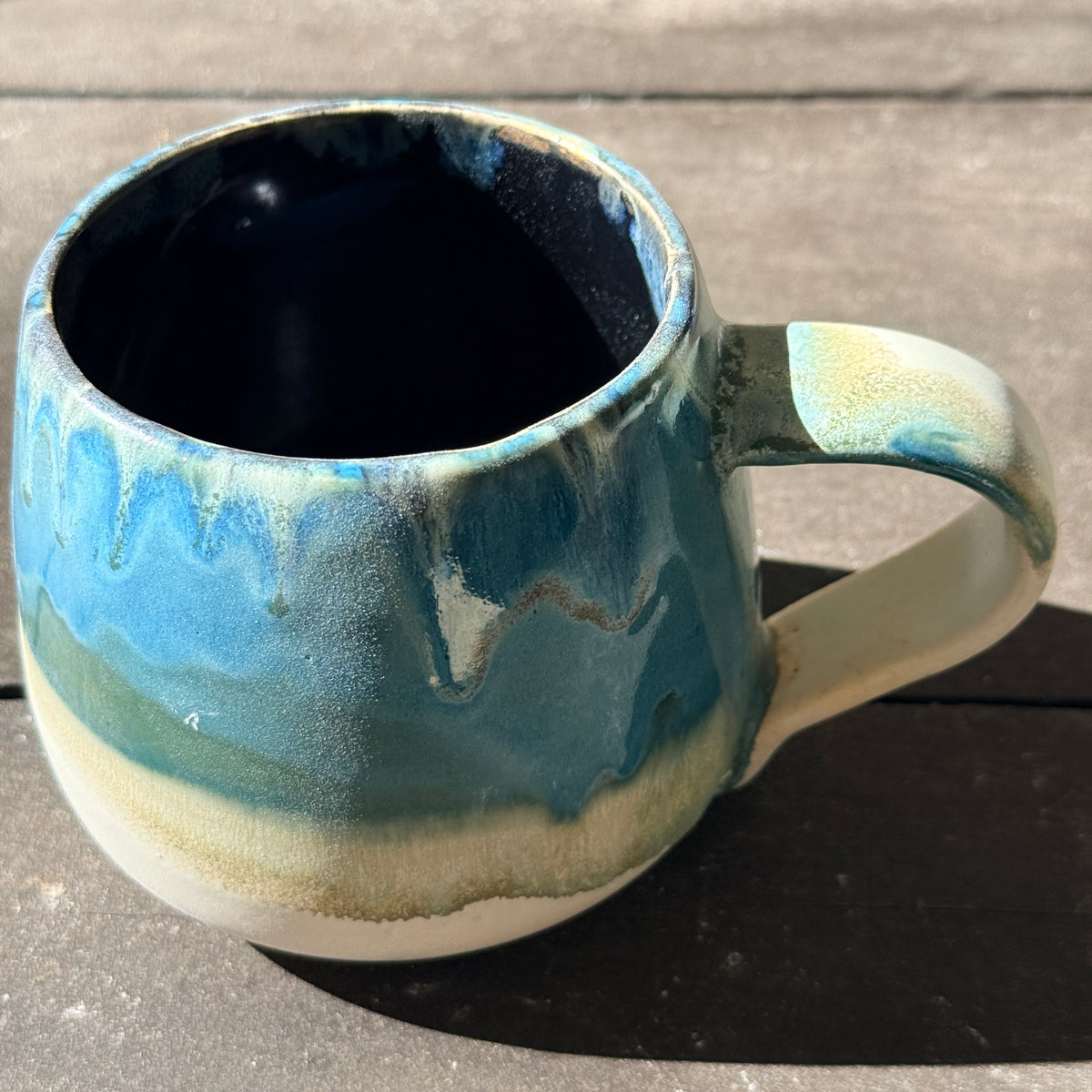 Handmade 16oz Stoneware Mug - Tropical Teal