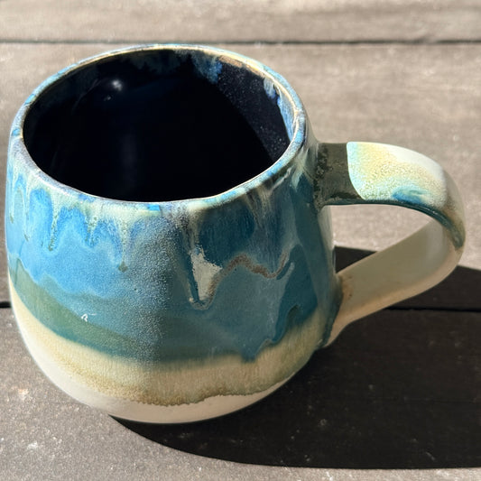 Handmade 16oz Stoneware Mug - Tropical Teal
