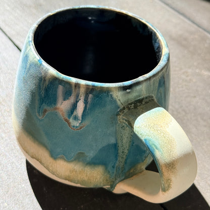 Handmade 16oz Stoneware Mug - Tropical Teal
