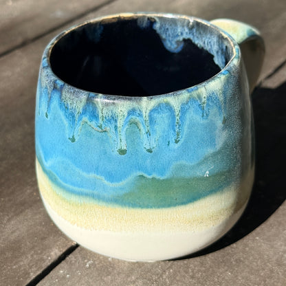 Handmade 16oz Stoneware Mug - Tropical Teal