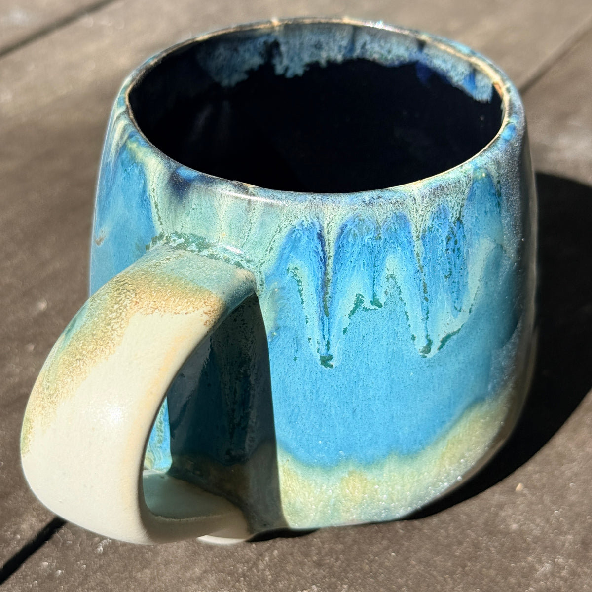 Handmade 16oz Stoneware Mug - Tropical Teal