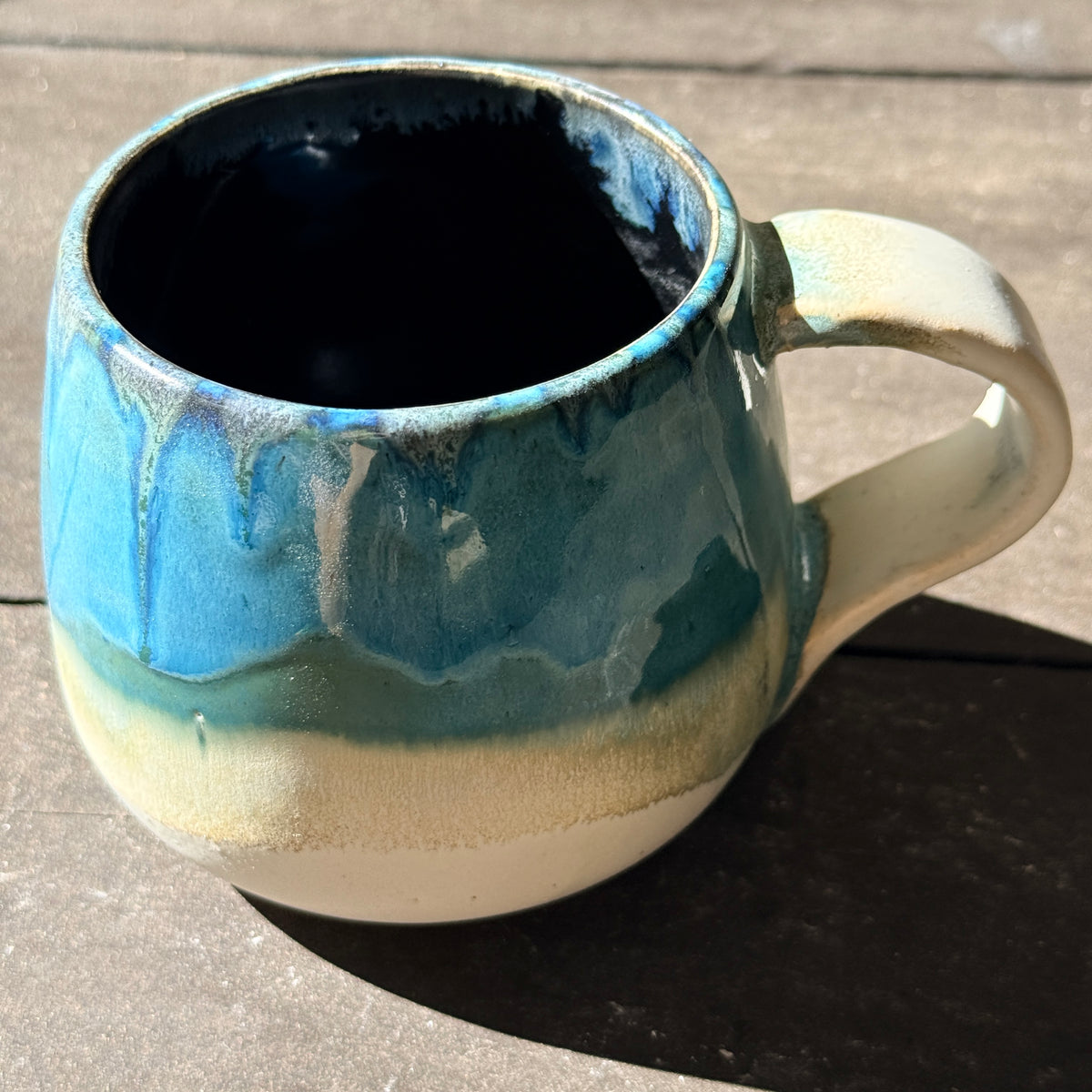 Handmade 16oz Stoneware Mug - Tropical Teal
