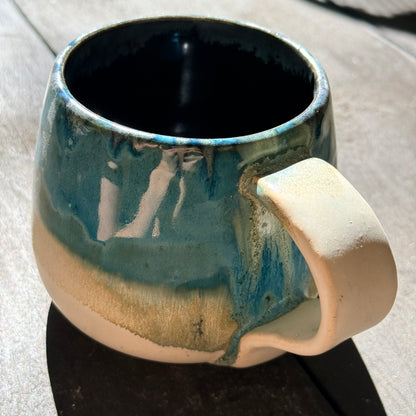 Handmade 16oz Stoneware Mug - Tropical Teal