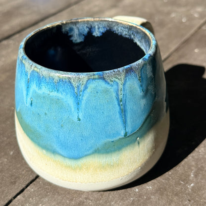 Handmade 16oz Stoneware Mug - Tropical Teal