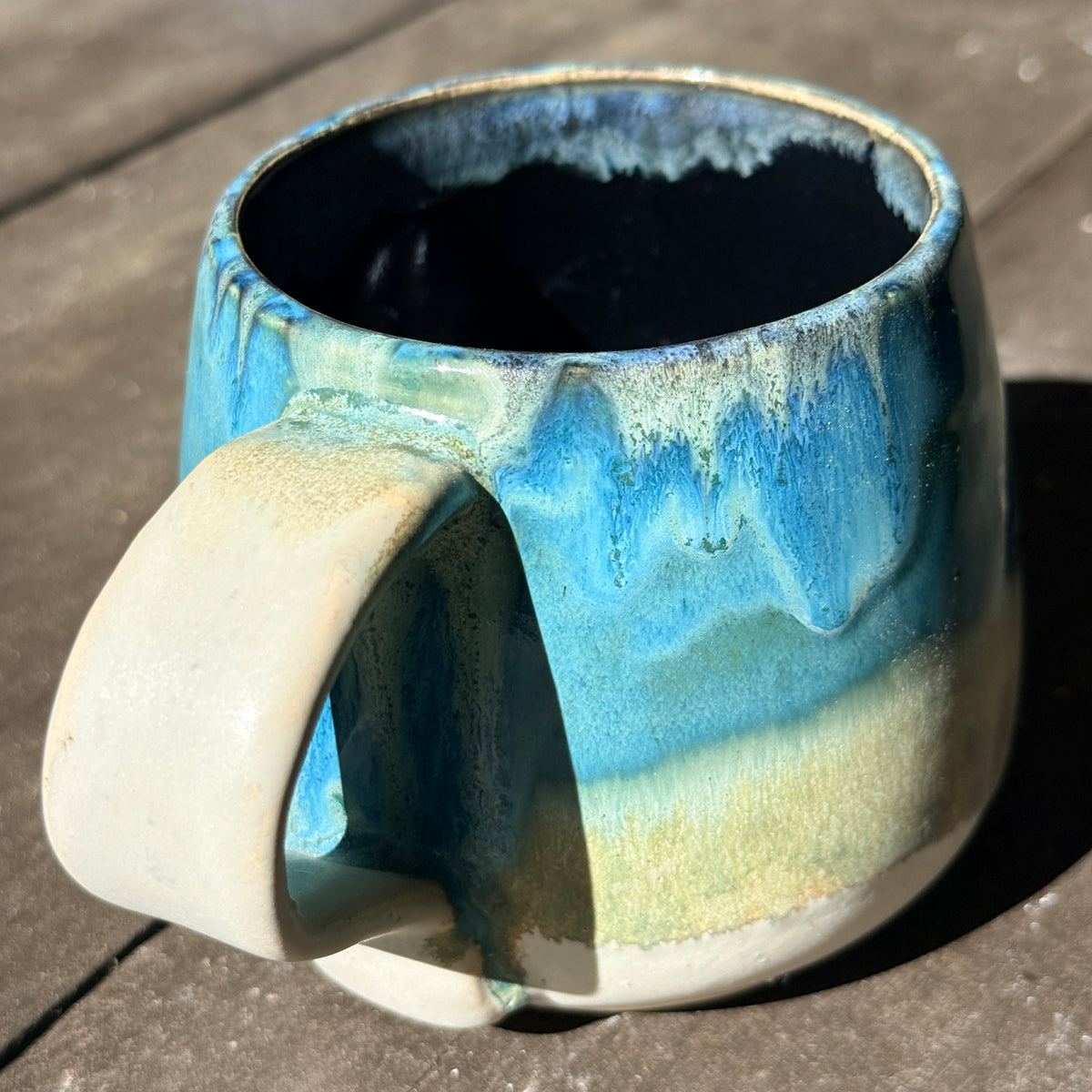 Handmade 16oz Stoneware Mug - Tropical Teal