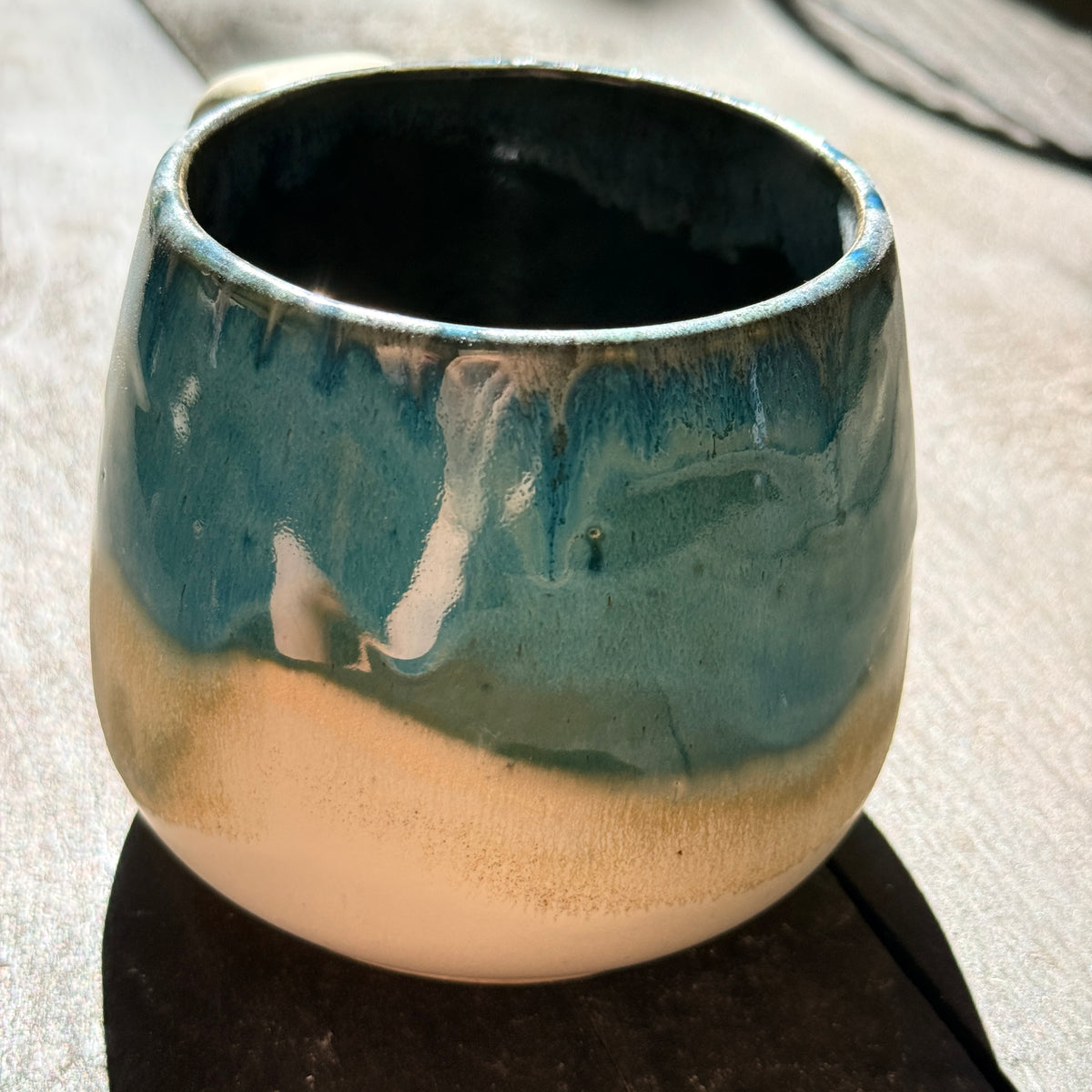 Handmade 16oz Stoneware Mug - Tropical Teal