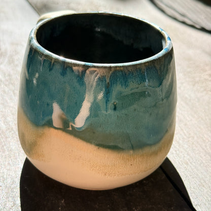 Handmade 16oz Stoneware Mug - Tropical Teal
