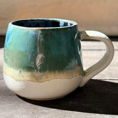 Handmade 16oz Stoneware Mug - Tropical Teal