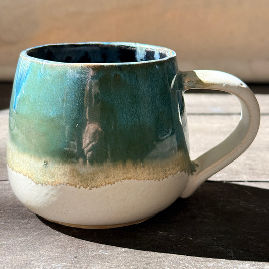 Handmade 16oz Stoneware Mug - Tropical Teal