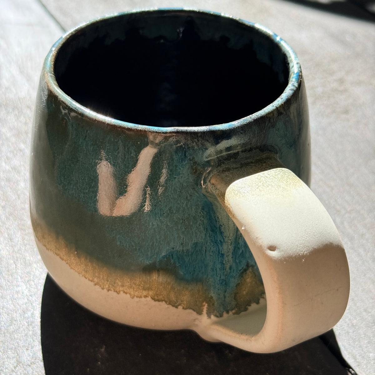 Handmade 16oz Stoneware Mug - Tropical Teal