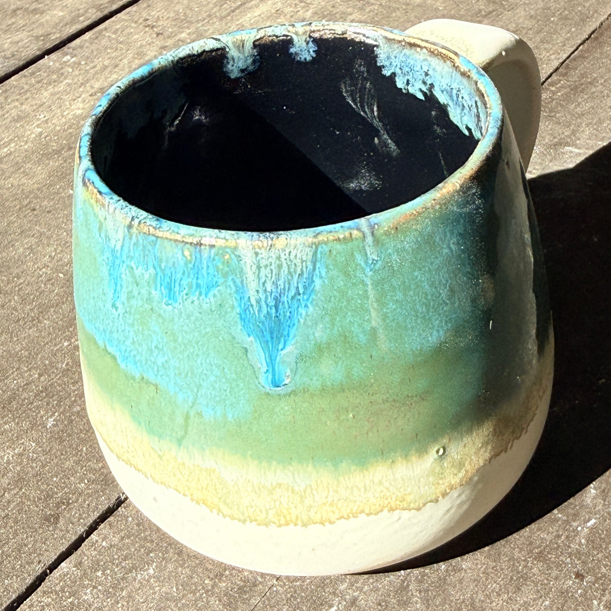 Handmade 16oz Stoneware Mug - Tropical Teal