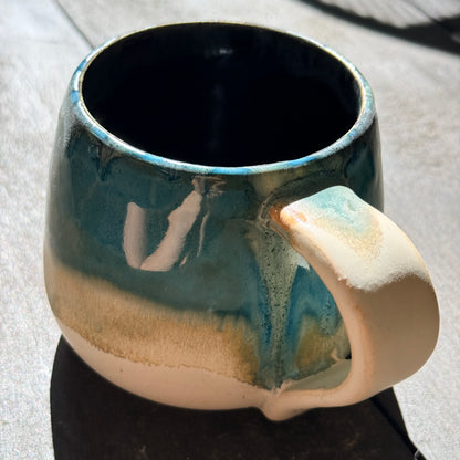 Handmade 16oz Stoneware Mug - Tropical Teal