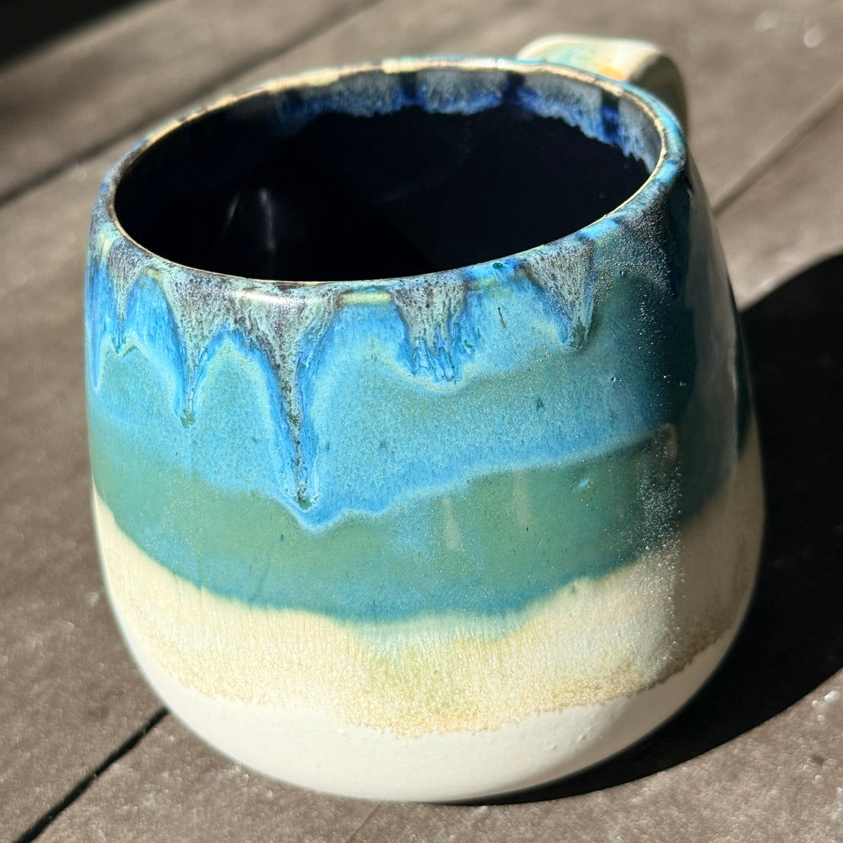 Handmade 16oz Stoneware Mug - Tropical Teal
