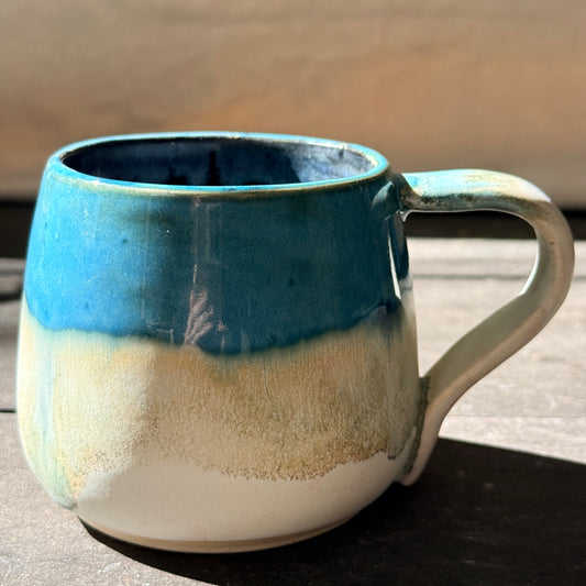 Handmade 16oz Stoneware Mug - Tropical Teal