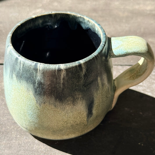 Handmade 16oz Stoneware Mug - Tropical Teal