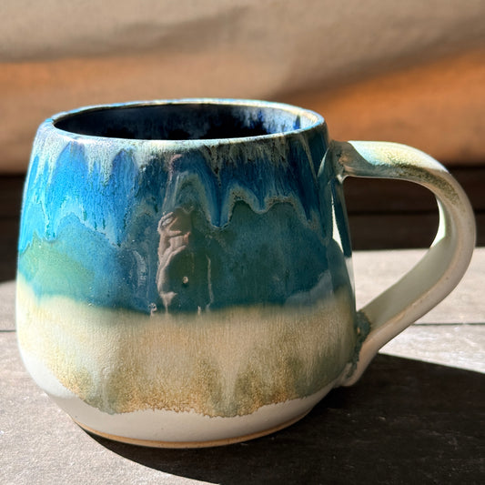 Handmade 16oz Stoneware Mug - Tropical Teal