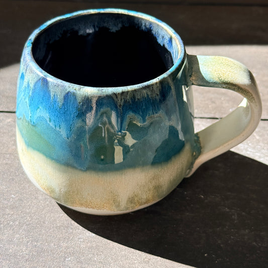 Handmade 16oz Stoneware Mug - Tropical Teal