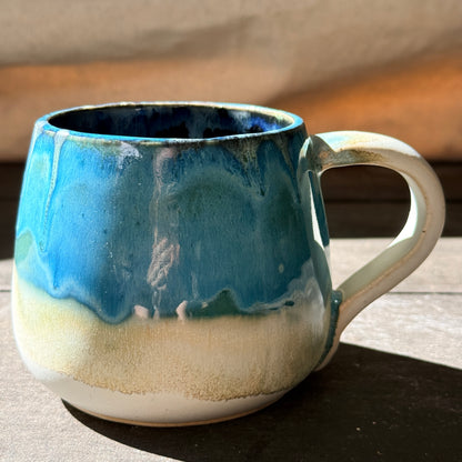 Handmade 16oz Stoneware Mug - Tropical Teal