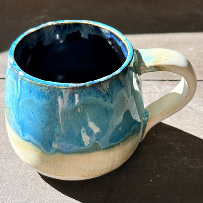 Handmade 16oz Stoneware Mug - Tropical Teal