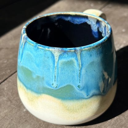 Handmade 16oz Stoneware Mug - Tropical Teal