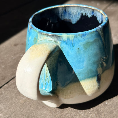 Handmade 16oz Stoneware Mug - Tropical Teal