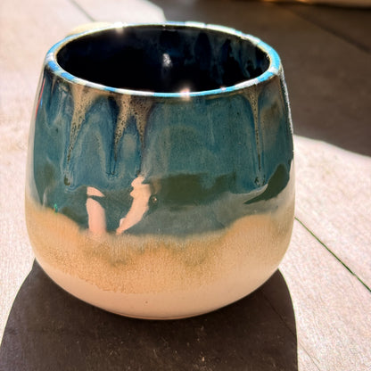 Handmade 16oz Stoneware Mug - Tropical Teal