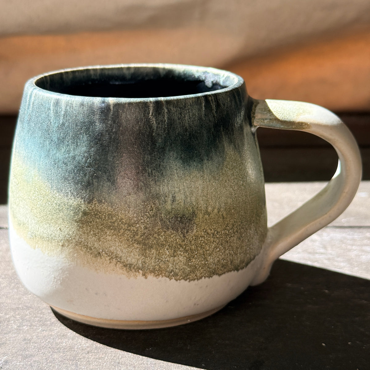 Handmade 16oz Stoneware Mug - Tropical Teal