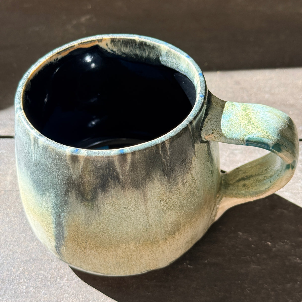 Handmade 16oz Stoneware Mug - Tropical Teal