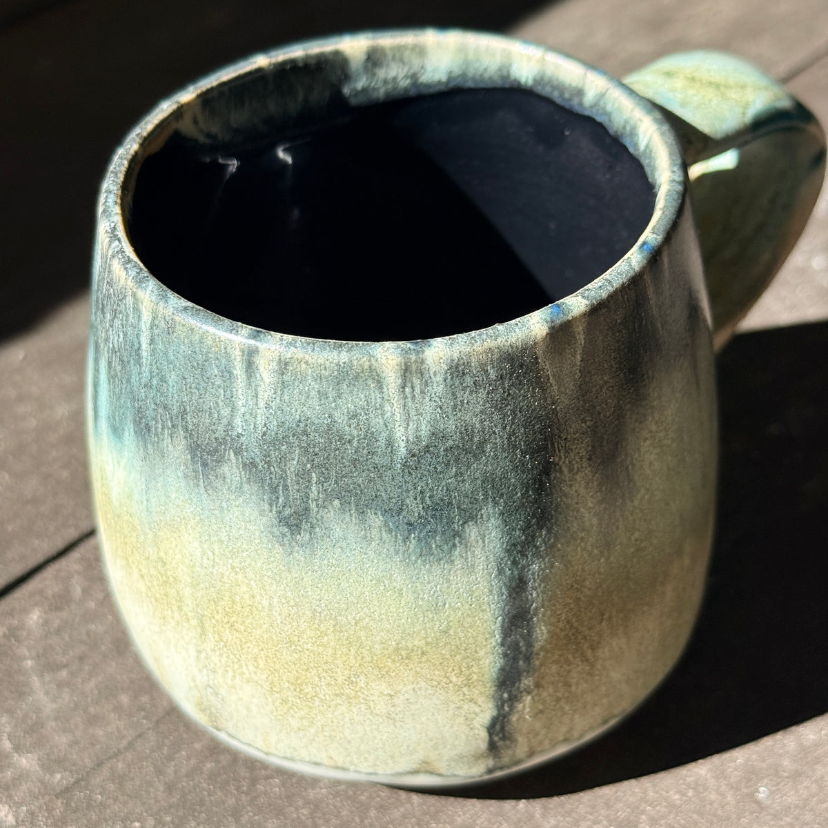 Handmade 16oz Stoneware Mug - Tropical Teal