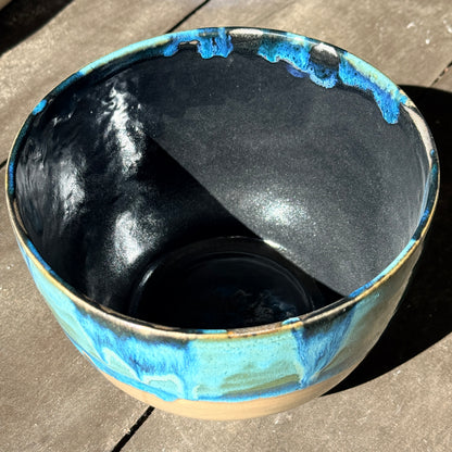 Handmade 2 1/4 Quart Stoneware Mixing Bowl - Tropical Teal