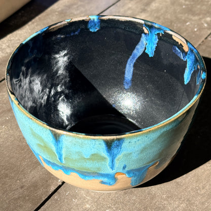 Handmade 2 1/4 Quart Stoneware Mixing Bowl - Tropical Teal