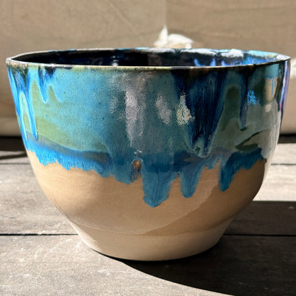 Handmade 2 1/4 Quart Stoneware Mixing Bowl - Tropical Teal