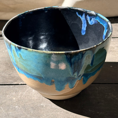 Handmade 2 1/4 Quart Stoneware Mixing Bowl - Tropical Teal