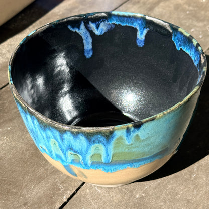 Handmade 2 1/4 Quart Stoneware Mixing Bowl - Tropical Teal
