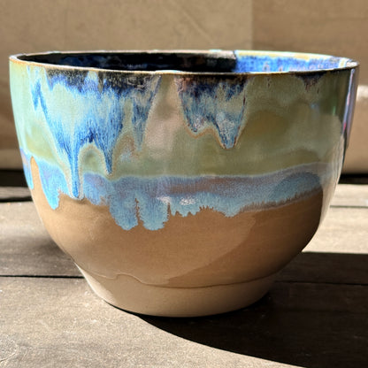 Handmade 2 1/4 Quart Stoneware Mixing Bowl - Tropical Teal