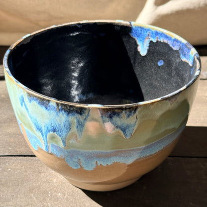 Handmade 2 1/4 Quart Stoneware Mixing Bowl - Tropical Teal