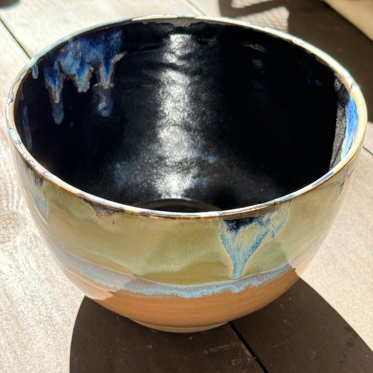 Handmade 2 1/4 Quart Stoneware Mixing Bowl - Tropical Teal