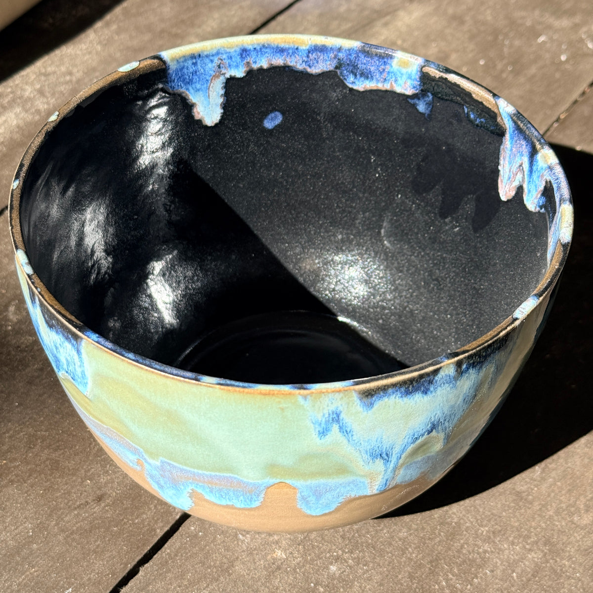 Handmade 2 1/4 Quart Stoneware Mixing Bowl - Tropical Teal