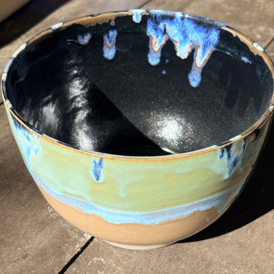 Handmade 2 1/4 Quart Stoneware Mixing Bowl - Tropical Teal