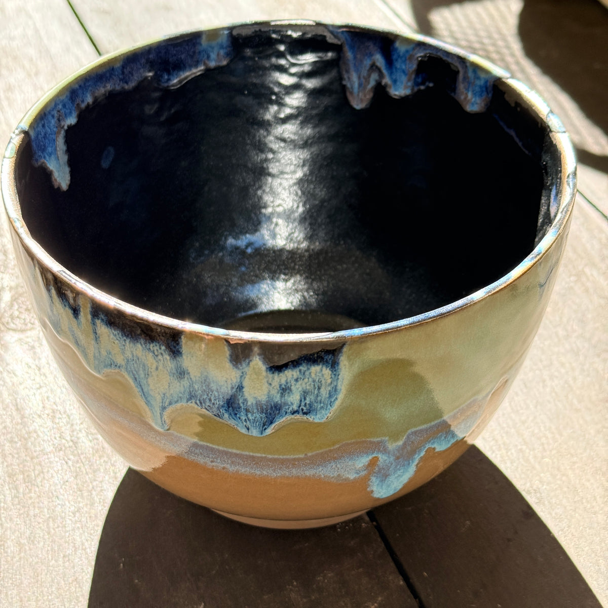 Handmade 2 1/4 Quart Stoneware Mixing Bowl - Tropical Teal