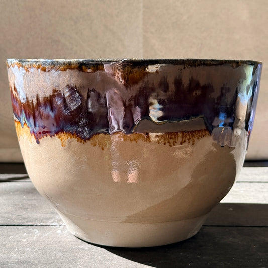 Handmade 4 1/4 Quart Stoneware Mixing Bowl - Root Beer
