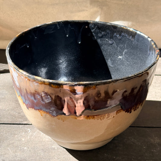 Handmade 4 1/4 Quart Stoneware Mixing Bowl - Root Beer