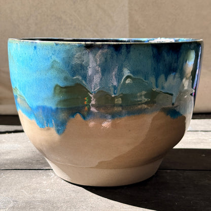 Handmade 4 1/4 Quart Stoneware Mixing Bowl - Tropical Teal